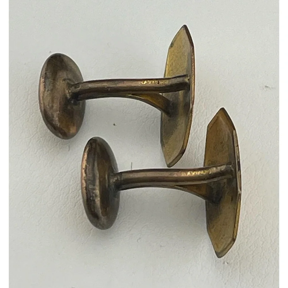 Antique Hayward Gold Filled Cufflinks Edwardian Octagonal Engraved Floral Etched